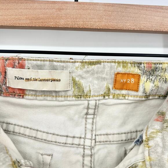 Anthropologie Pilcro Floral Ikat Stet Slim Jeans Size 28 - Picture 8 of 11
